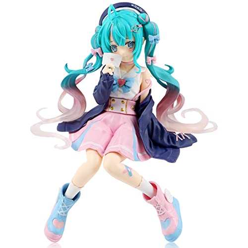 Hatsune Miku Figura, Miku Figma, 14CM Miku Muñecos, Hatsune Miku Figure, Figuras Anime, Modelo de Personaje, Coleccionable Anime Estatua, Juguete Regalo para Niños, Adultos, Fanático