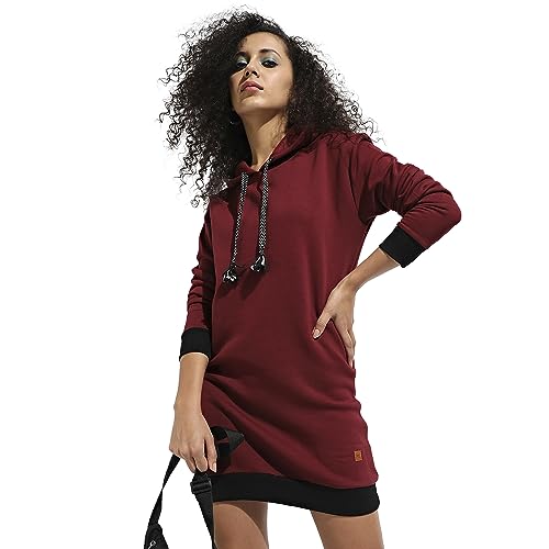 Image of PINACOLADA Women's Colorblock Sweatshirt with Ribbed Hem for Casual Wear | Low-High Neck | Long Sleeve | Button Closure | Cotton Sweatshirt Crafted with Comfort Fit for Everyday Wear