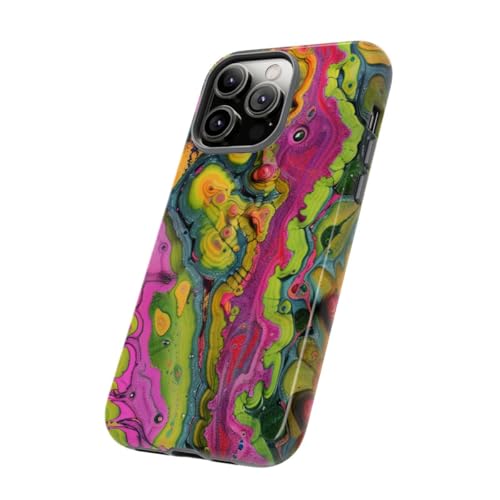 Coque iPhone 14 Pro Max motifs abstraits colorés jaune - 2