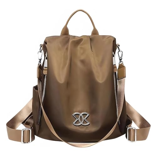 Bag, bolsa multi-purpose, 3-Way Crossbody Oxford Cloth Bag, mulher Large Capacity Lightweight Travel Backpack (café)