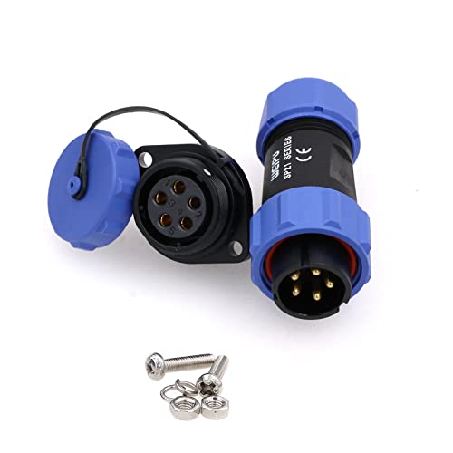 ZBLZGP WEIPU SP21 5 Pin Industrial Plastic IP68 Male Plug Female Socket Waterproof Connector Flange Cable Wire Aviation Connectors SP2110/P+SP2113/S