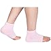 Bememo Soft Ventilate Gel Heel Socks Open Toe Socks for Dry Hard Cracked Skin Moisturizing Day Night Care Skin, 3 Pairs (Pink, Turquoise, Grey)