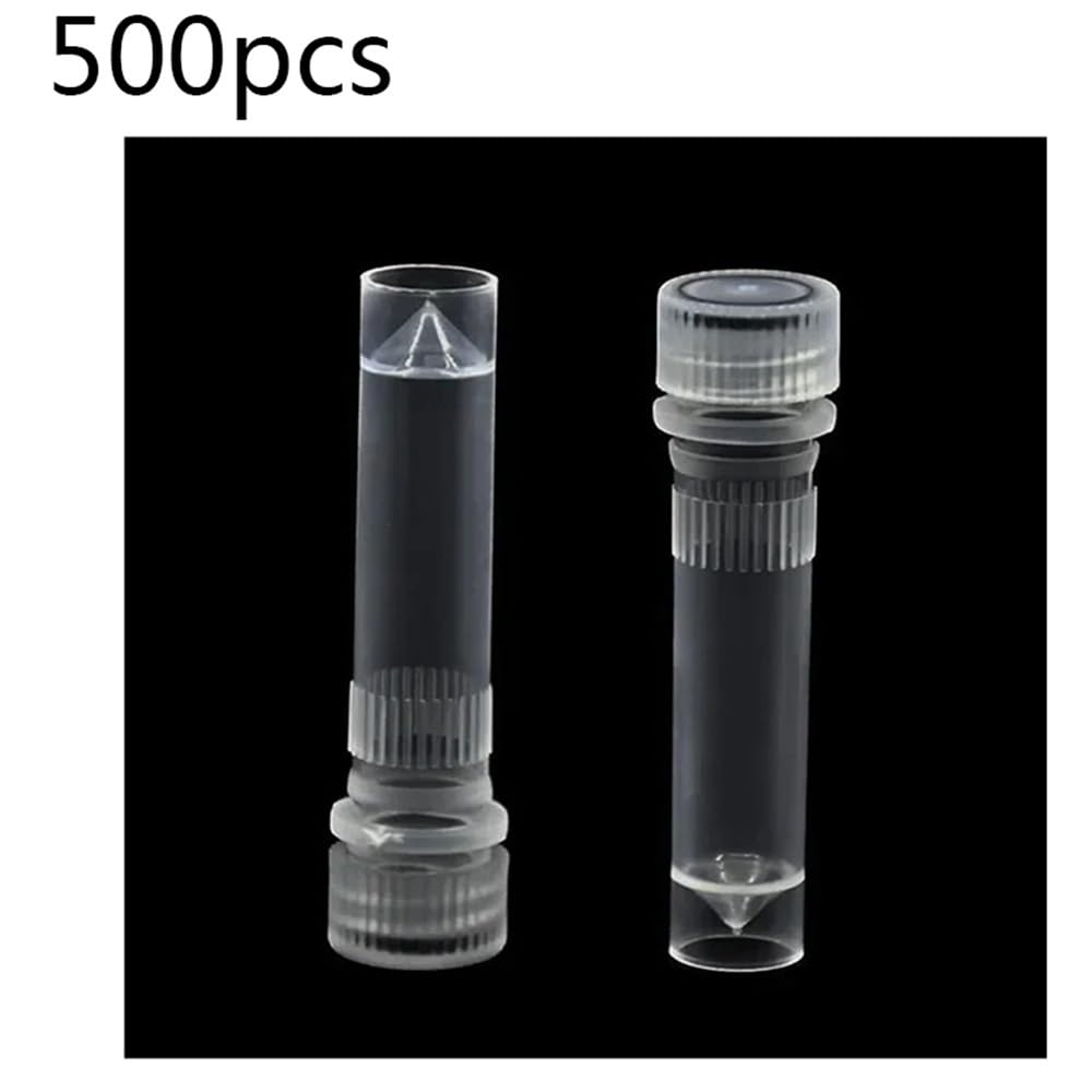 500 pezzi Cryo Tube 1,5 ml Sottotubo con scala e rondelle in silicone Altezza 47,5 mm