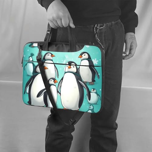 Bolso para portátil con diseño de pingüino negro 14 pulgadas miniatura 2