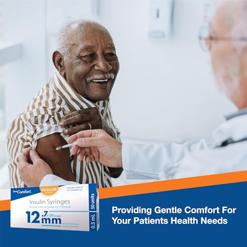 Image of SureComfort U-100 Insulin Syringes 30G x 1 /2 inch 1 /2cc (12.7 mm), For Diabetes Care, Box of 100