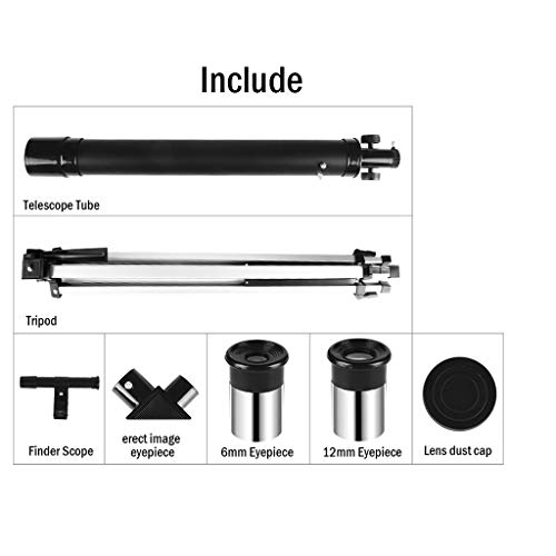 Telescopio YXCKG Tubo Largo 50MM Astronómico Ajustable miniatura 3