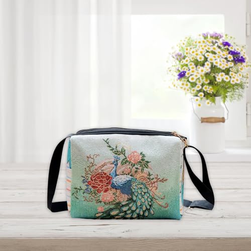 Women Vintage Crossbody Bag Lightweight Butterfly/Floral Embroidery Shoulder Bag Handbag for Beach Vacation Travel3