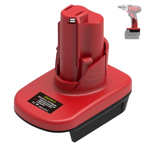 Battery Adapter for Milwaukee 18V M18 to 12V M12 Tool Use for Milwaukee 18V Battery Convert to 12V Tools Adapter- ML18M12 Adaptor (Adapter Only)