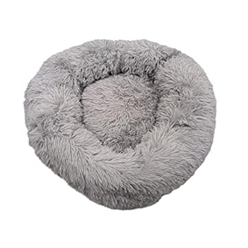 Cama Pet Nuvem 60cm Fofa Luxo Redonda De Pelúcia Caminha M Cachorros Cães Gatos (Cinza Grafite)