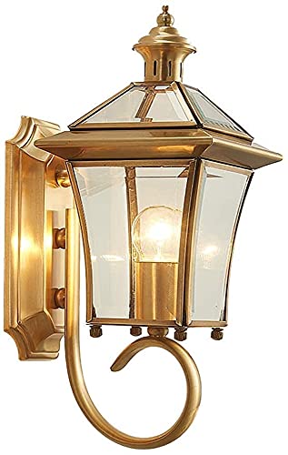 OOMRNV Lámpara De Latón Estilo Europeo Retro E27 para Exteriores, Resistente Al Agua, para Dormitorio, Sala De Estar, Bar, Restaurante,