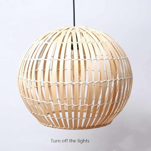 Lámpara de techo de mimbre beige de estilo tropical CFWSHJ 6