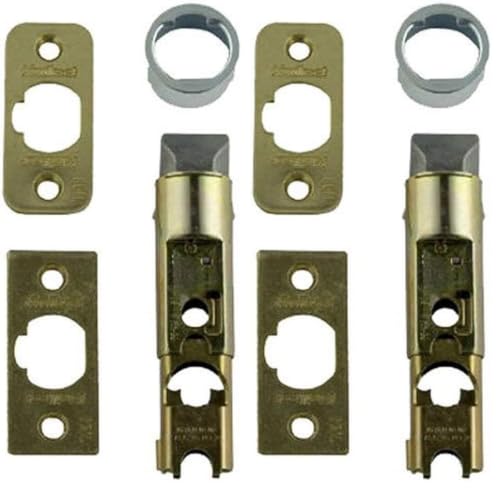 Kwikset 1826-18 6-Way Adjustable Plain Latch, Polished Brass (Pack of 2) - image 1