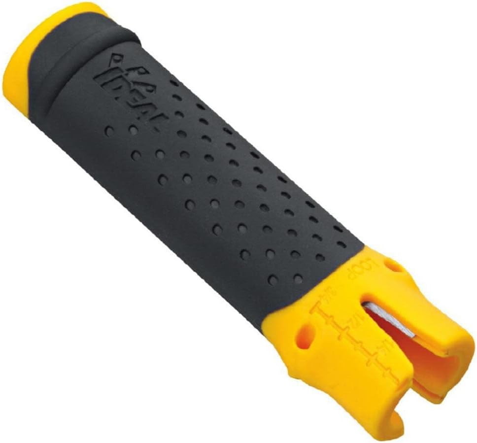 Cable Stripping Tool: Designed to strip the outer jacket of NM cables cleanly and quickly, this wire stripper is a portable handheld tool that electricians can use to remove protective coatings of