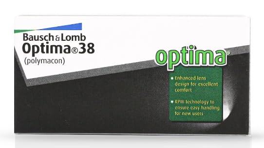 - Bausch & Lomb Optima38 Contact Lens - Spherical | Yearly Disposable | Hydrogel Material | (-1, Pack of 1)