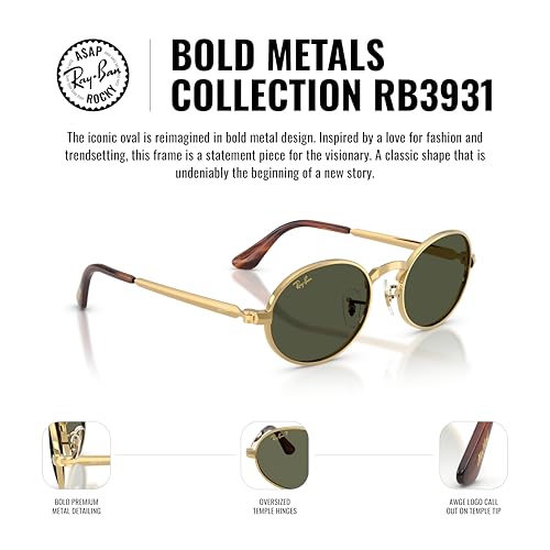 Image of Ray-Ban A$AP Rocky RB3931 Wired Metal Collection Oval Sunglasses