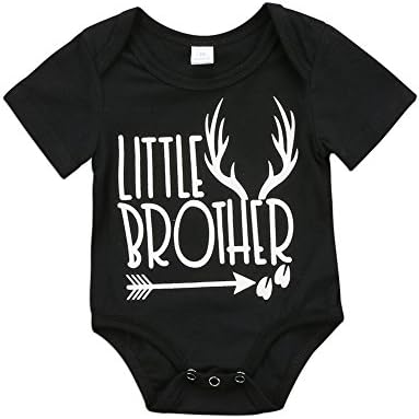 Toddler Newborn Baby Boy Sibling Shirt Set Big Brother Little Brother Deer Romper Outfit Clothes