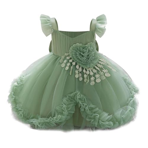 Kids Girls Birthday Princess Dress Ruffle Sleeve Boho Dresses 2025 Trendy Formal Wedding Party Tutu Dresses 6M-3Y