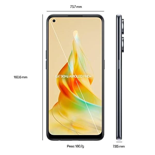 OPPO Reno8T - Smartphone Libre, 8GB 128GB, Cámara 100MP 2MP, Cámara Microscopio, Android, Batería 5000mAh, Carga Rápida 33W - Negro