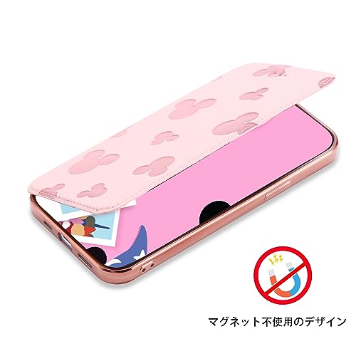 iphone 15Plus スマホケース 手帳型 ワイヤレス おしゃれ 薄型 押し型のネズミ マグネットなし iphone 15Plus 手帳型携帯ケース 背面クリア 素敵なデザイン 財布型ケース iphone 15Plus 手帳型レザーケース 薄型 軽量 キラキラ シンプル カード収納付き さわやか 女性 大人 彼女に 高校生 ピンク