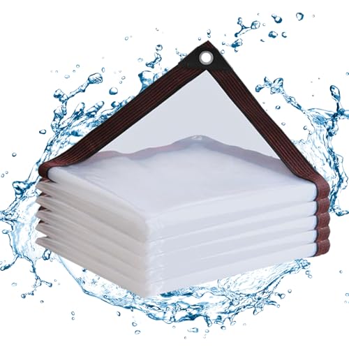 Lona plástica impermeable transparente con bordes reforzados que frena la lluvia en terrazas