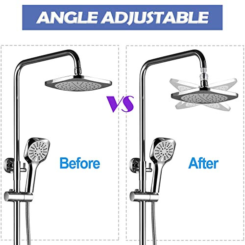 Shower Head Swivel Adapter Brass Ball Joint Adjustable Shower Arm Connector Universal Shower Component(Polished Chrome)