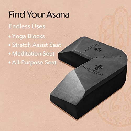 Asanaseat Multifunctional Yoga Block, Set Of 2, Use As Meditation Seat, Floor Seat, Stretching Blocks And Added Stability During Your Practice, Interlocking Lightweight Eva Foam #TOP2