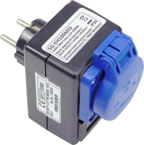 Contador de energía y horas en carcasa de enchufe SG-EH100MID (calibrado)