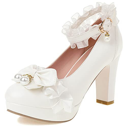 Mary Janes bout fermé avec bride cheville pour femme et grand mariage élégant