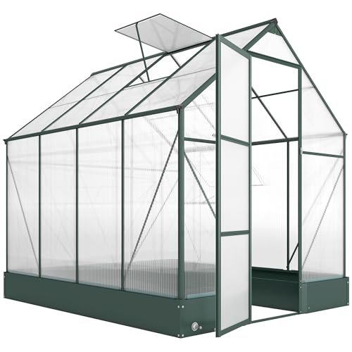 Outsunny Gewächshaus, Treibhaus mit 4 mm PC Sonnenschutzplatte...
