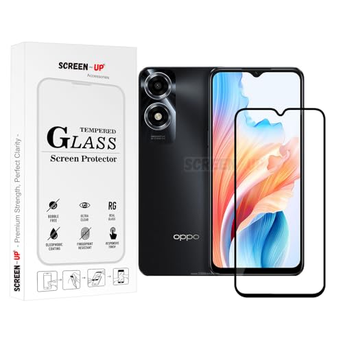 Image of ScreenUp Tempered Glass For OPPO A2x - Ultra Clear, 9H Scratch Resistant, Full Coverage, Easy Install Screen Protector