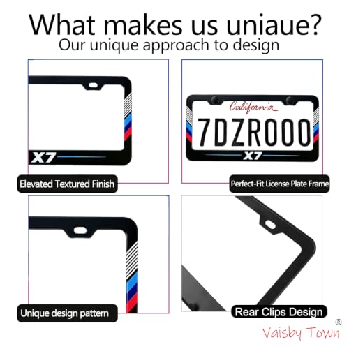 Image of License Plate Frames Cover Compatible with BMW X7 Exterior Accessories