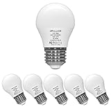 ORALUCE A15 LED Bulb 5 Watts Cool White 6500K,40W Equivalent Table Lamp Bulb, E26 Standard Screw Base G45 Shape Small Light Bulbs for House Lighting,450 Lumen,Non-Dimmable,6 Pack