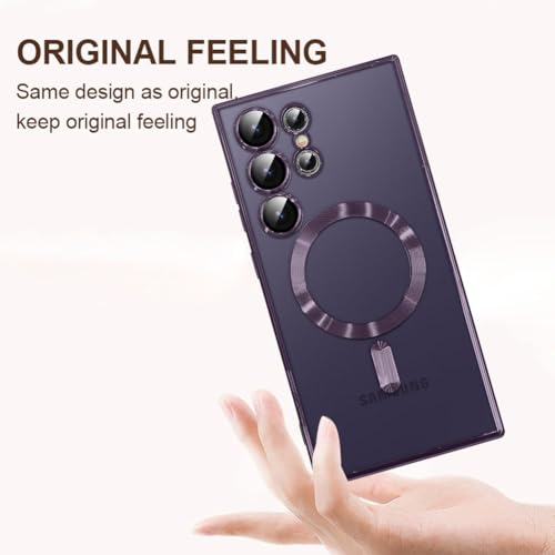 ZIYE Magnetic Case Made for Samsung Galaxy S24 Ultra 6.8 Inch [Compatible with MagSafe] Soft TPU Phone Cover with Full Camera Lens Anti-Scratch Drop Protection Slim Phone Case for Women Men, Purple