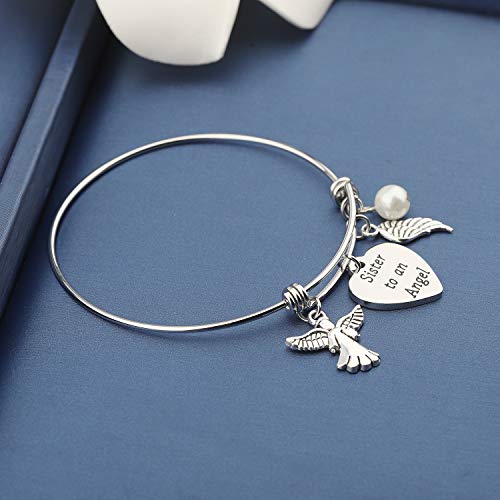 MYOSPARK Sister Memorial Bracelet Sister to an Angel Expandable Wire Bangle Bracelet Remembrance Jewelry Bereavement Gift for Loss of Sister4