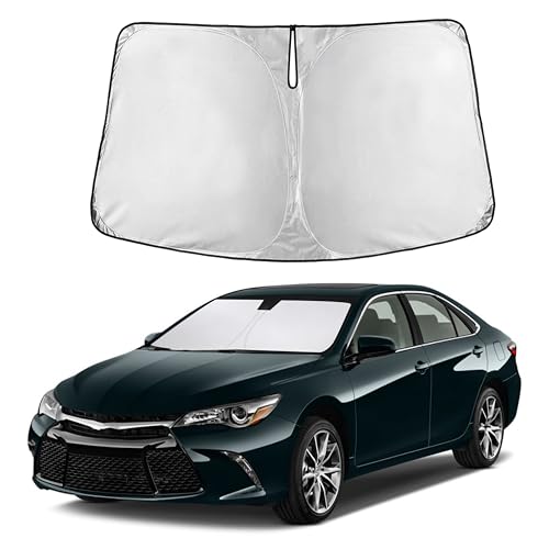 Image of Autovir Windshield Sun Shade Fit for 2012-2015 2016 2017 Toyota Camry | Sunshade, Front Car Window Shades Sun Visor, Blocks UV Rays & Heat, Car Accessories