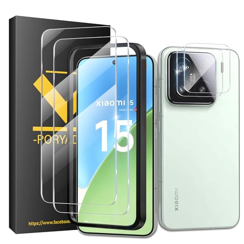 V-PORYADKU 2+2 Stück Für Xiaomi 15 5G Panzer Schutz Glas Folie 2 Stück Schutzfolie Glas+ Kamera Schutzfolie 2 Stück 9H Härte Fingerabdruck-ID Unterstützen HD Clear Displayschutz Schutzfolie Glas