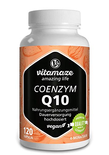 Coenzyme Q10 200 mg Capsule, Hoge Dosering & Veganistisch, 120 Capsules gedurende 4 Maanden, 98% Ubiquinon met optimale Biobeschikbaarheid, Supplement zonder Additieven, Made in Germany