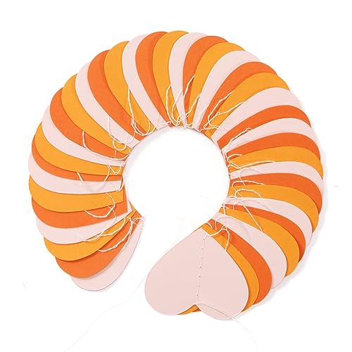 Image of Pink Orange Fall Engagement Party-Decorations Heart-Garland - 52ft Fall Autumn Thanksgiving Harvest Hanging Streamers Banner,Birthday Baby Bridal Shower Wedding Bachelorette Groovy Decor Panduola