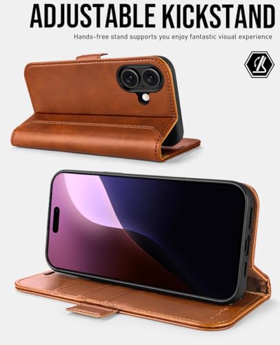 OCASE for iPhone 16 Case, PU Leather Wallet, Magnetic Flip Folio Cover with RFID Blocking, Card Holders, Shockproof TPU - Image 4