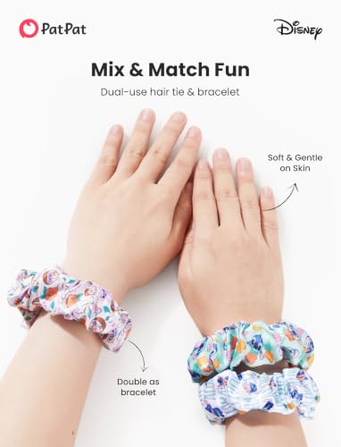 Image of Disney Stitch Hair Scrunchies for Girls, 3PCS Satin Hair Ties & Ponytail Holders, Holiday Hair Accessories for Kids, Cute No Damage Scrunchies, Birthday Gifts for Toddler Girls