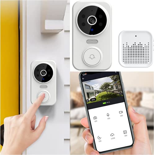 Mosunx Smart Doorbell Smart Wireless Remote Video Doorbell Intelligent Visual Doorbell Camera Real-Time Video Night Vision Wifi Security Door Doorbell Support 2.4g Wifi (White) Mosunx Smart Doorbell Smart Wireless Remote Video Doorbell Intelligent Visual Doorbell Camera Real-Time Video Night Vision Wifi Security Door Doorbell Support 2.4g Wifi (White)