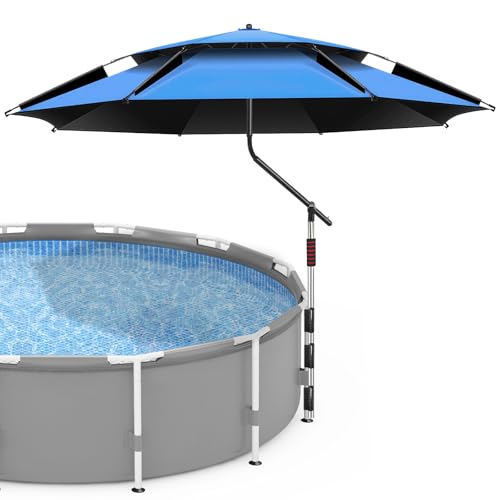 LEMEWEL Above Ground Pool Umbrella 6 ft Adjustable Poolside Umbrella & Pool Sun Shade Pool Shade for Above Ground Pools