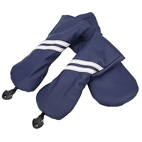 SUNGOOYUE Funda para Cabeza de Madera de Golf, Juego de Fundas para Cabeza de Palo de Golf a Rayas de PU Impermeables para Conductor No.1,3,5
