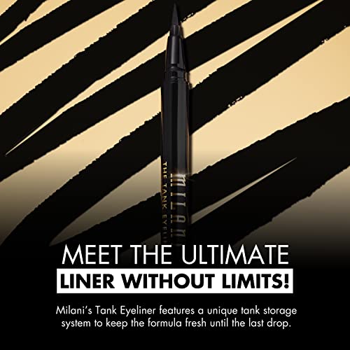 Milani The Tank Liquid Eyeliner - No-Skip Liquid Eyeliner Pen, Waterproof Formula, Makeup Pen Black, Long Lasting & Smudgeproof #TOP3