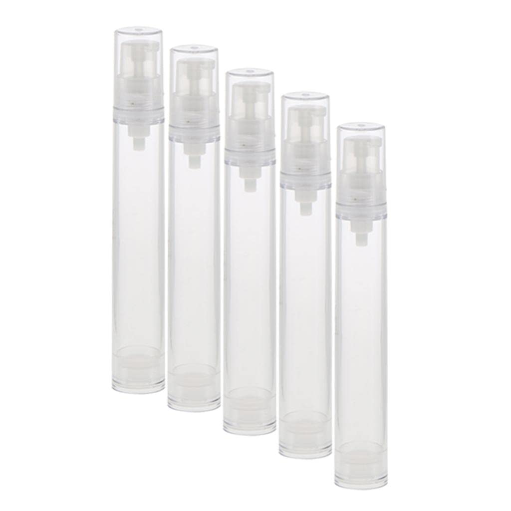 GAH 5 Pieces 15ml Pump Empty Airless Tubes Cosmetic Cream Lotion Travel Bottles-image-47