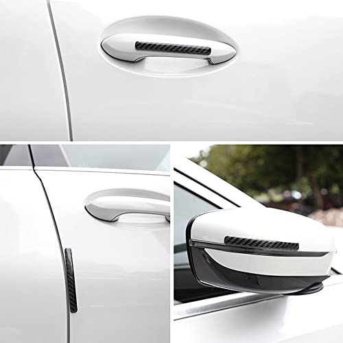 Image of Anti-Scratch Protector Trim,Carbon Fiber Emblem Door Open Rearview Mirror Shell Protector Side Mark Stickers Decals Badge Labeling Sports Decoration Lossless Installtion Accessories 4 Packs