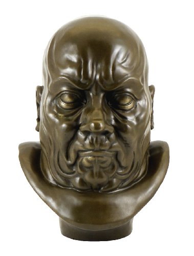 100% bronzo Franz Xaver - Statuetta decorativa a forma di testa di personaggio, busto in bronzo, scultura decorativa, arte astratta