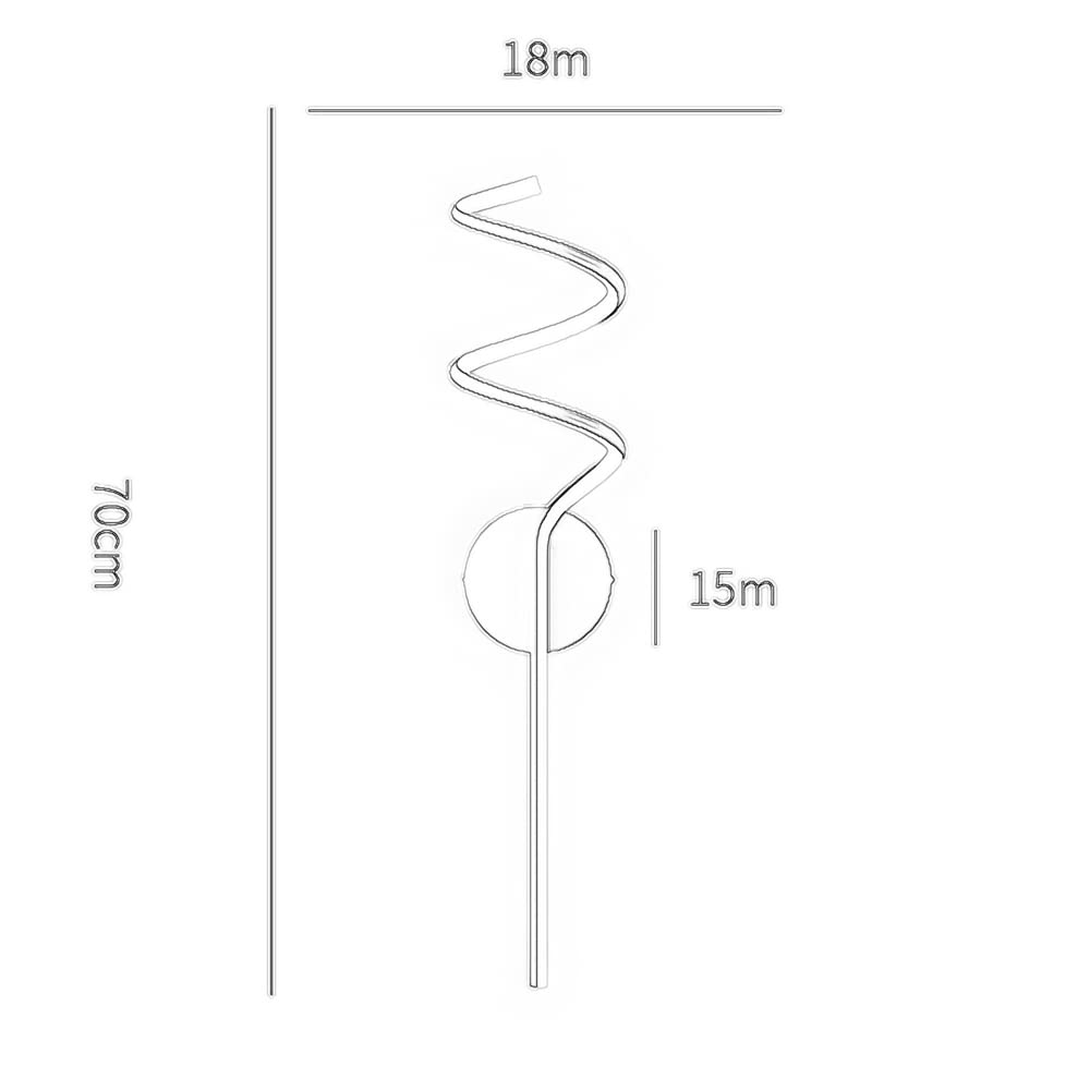 Długa lampa ścienna z czarnego metalu, kreatywna spiralna lampa ścienna z akrylowym kloszem w paski, nowoczesne lampy ścienne LED, proste dekoracyjne oświetlenie po stronie sofy, nastrojowe światło
