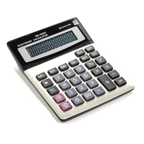 QIEIEI Large Display Calculator 12 Digit Screen Electronic Calculator for Office and Study with Durability Shell