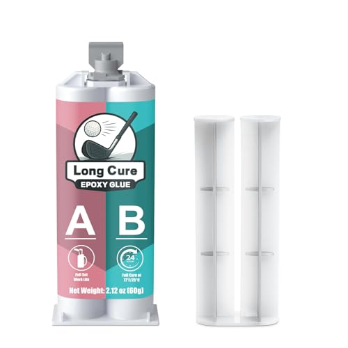 EIGTWEN 30min Golf Club Epoxy, 60ml Extra Strength Golf Shaft Epoxy, Applicable to All Clubheads, Drivers, Putters, and Irons, Compatible with Graphite and Steel Shafts (Long Cure)